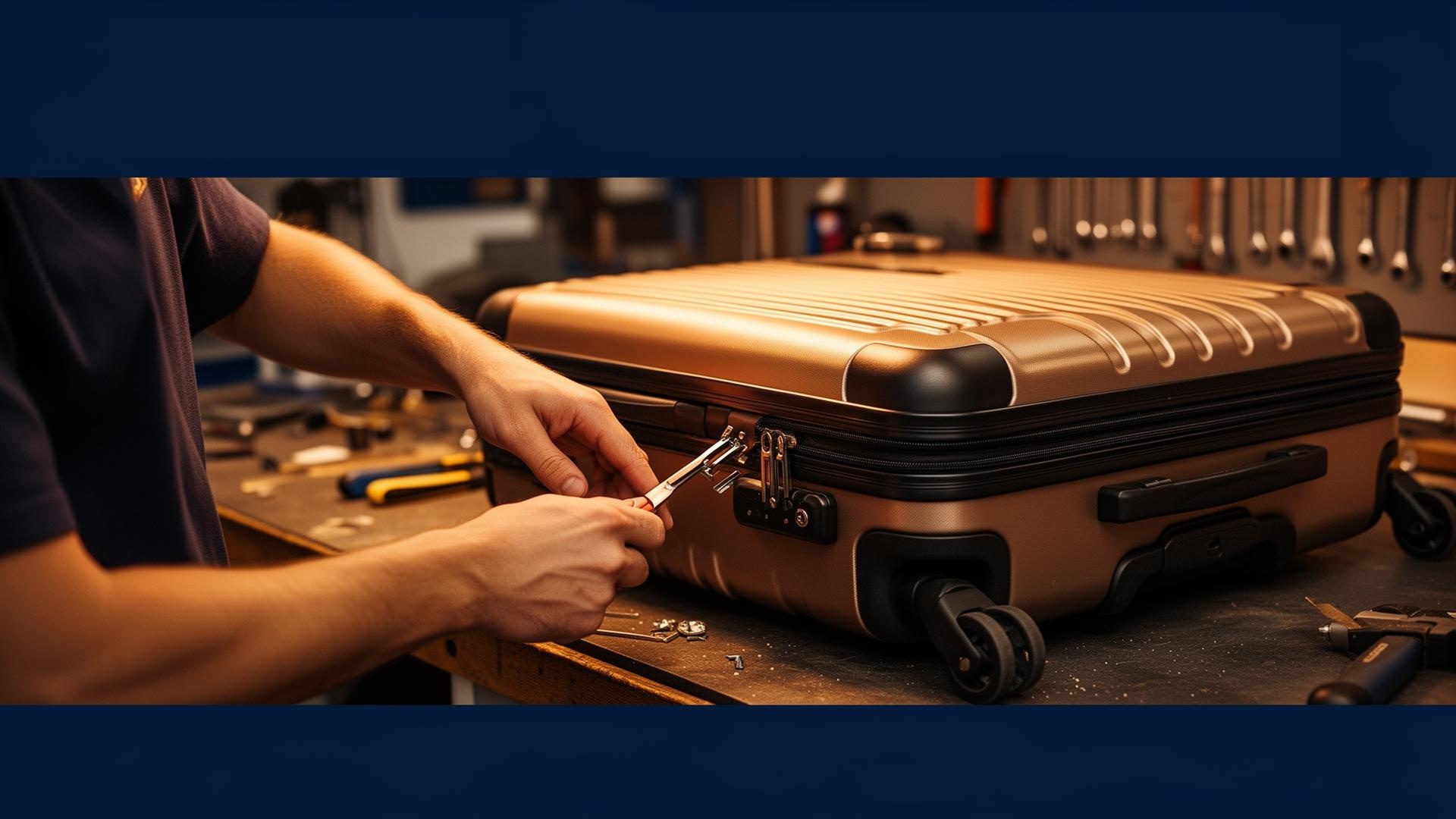Expert repairing a premium suitcase